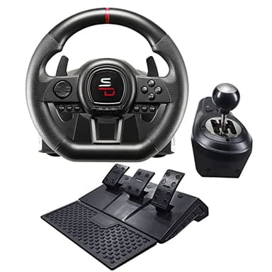 Subsonic - Superdrive GS650X Steering Wheel with Manual Shifter, 3 Pedals, and Paddle Shifters. Racing Wheel for Xbox Series X/S, PS4, Xbox One - Black