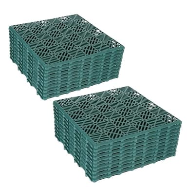 ADEPTNA Interlocking Easy Click Plastic Garden Deck Tiles Nonslip Path Floor Lawn Paving Patio – Durable non-slip Design (20 PACK GREEN)