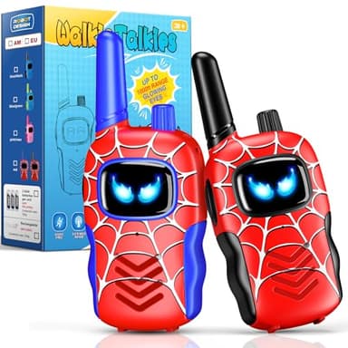 Toyokid Spider Walkie Talkies Kids Toys for 3 4 5 6 Year Old Boys Girls Gifts for 3-12 Year Old Boy Girls Toys, Spider Toys Kids Birthday Presents Spider Walkie Talky Outdoor Toys for Camping Garden