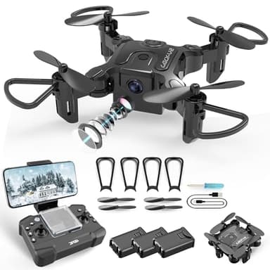 4DRC Mini Drone with 720p Camera for Kids and Adults, FPV Drone Beginners RC Foldable Live Video Quadcopter,App Control,3D Flips and Headless Mode,One Key Return,Altitude Hold,3 Modular Batteries