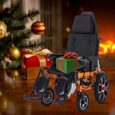 Reclining Wheelchairs for Adults,Foldable Reclining Electric Wheelchair,All Terrain Intelligent Power Wheelchairs,Lightweight Seniors Wheelchairs Portable Motorized Wheelchair for Indoor &Travel Use