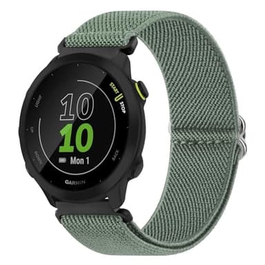 Elastic Strap Compatible with Garmin Forerunner 55 Strap/Garmin Forerunner 645 Strap/Garmin Forerunner 245 Strap,20mm Soft Elastic Nylon Watch Bands for Garmin Forerunner 55/645/245 (Cactus)