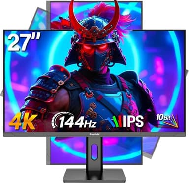 Gawfolk 27 inch 4K Gaming Monitor, UHD 3840 x 2160p 144HZ PC Computer Monitors IPS Screen for Home & Office, Support HDMI 2.1, DP 1.4