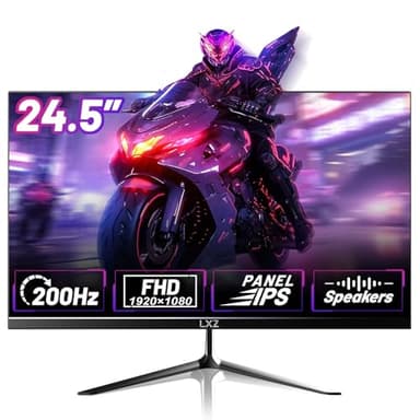 LXZ 24.5 Inch Gaming Monitor 200Hz, FHD 1080p, 1ms, DP/HDMI, Eye Care, Wall Mount Compatible