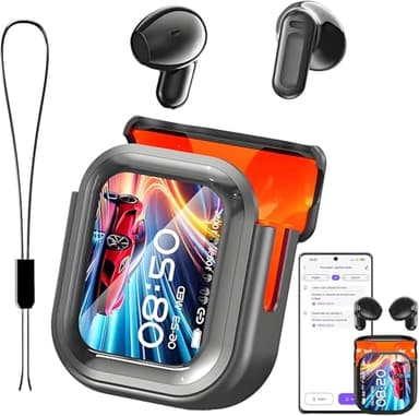NE20 Translation Earbuds with LCD Screen,NE20 AI Translator Earbuds Real Time, 8 Translation Modes Bluetooth Earbuds for 134 Languages Accents, Bluetooth 6.0, 60H Playtime wireless earbuds for Travel