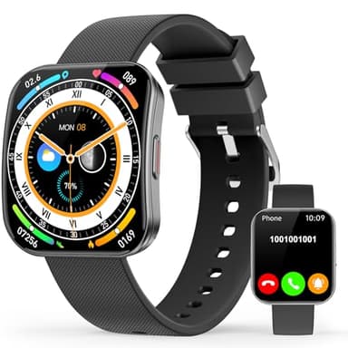 Smart Watch for Men Women, AI Dial, AI Q&A, NEW 1.85"HD AMOLED Curved Display Fitness Watch with Blood Pressure/MET/Sleep/Heart Rate Monitor, Bluetooth Calls, 120+ Sports Depth Waterproof Smartwatch