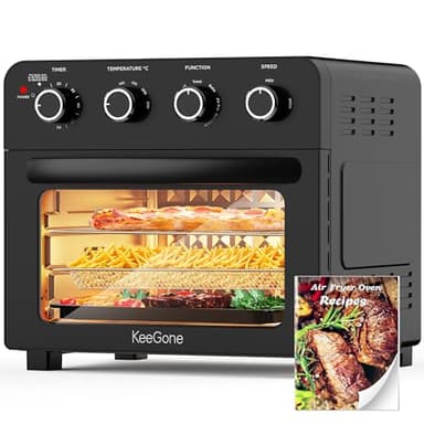 Air Fryer Oven 23L MiniOven Multi-function Countertop Convection Oven with Rotisserie Air fryers with Oil Free Cooking 6 Accessories & 100 Recipess 1700W