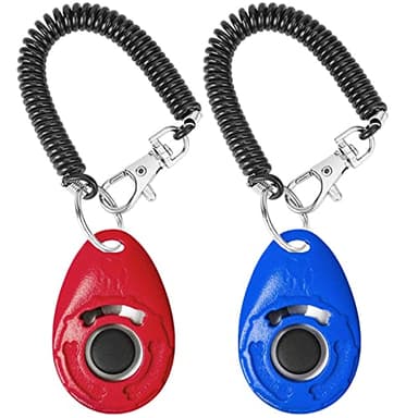 Acehome 2 Pack Dog Training Clicker with Wrist Strap, Pet Training Clicker with Big Button Effective Behavioral Training Tool for Cats Birds Puppy Recall