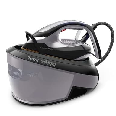 Tefal, Express Vision, Steam Generator Iron, 1.8L water tank, 7 Bar, 130 g/min continuous steam & 500 g/min steam boost, 2 min heat-up, Black and Blue, SV8153G0