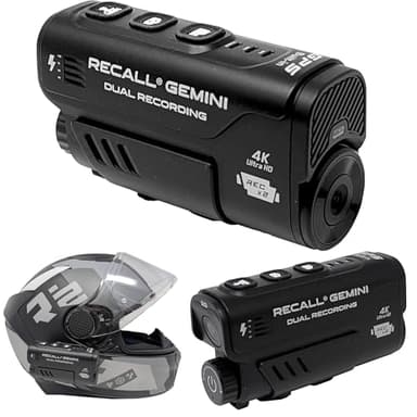 Recall Rider GEMINI 4K Dual Twin Front and Rear Recording Helmet Riding Camera 128GB Cam 4K HD Double Action Safety Cam For Motorcycle, Motorbike, Bikes, Cycle, Horse Riding, Equestrian Hacking