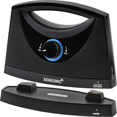 SEREONIC Wireless TV Speakers for Hard of Hearing – Sound Amplifier for Seniors – 100ft Range for TV Watching Without Loud Volume – Compatible with Smart TVs, RCA, AUX, and Optical Jacks.