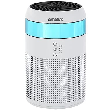 Senelux HEPA Air Purifier for Bedroom with 7 Light Colours, Mini Air Purifier for Home Office Living Rooms, Small Desktops for Pet Dander Mould Pollen Odours Smoke Dust