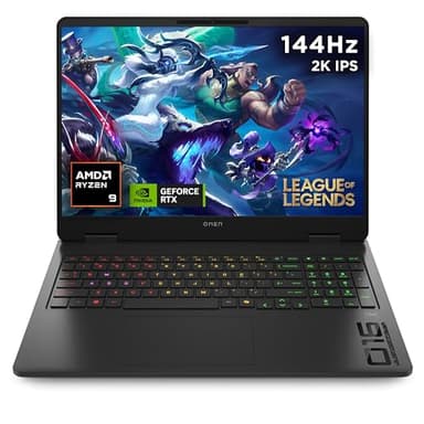 HP OMEN 16" Gaming Laptop | AMD Ryzen 9 8940HX | 32GB RAM | 1TB SSD | NVIDIA GeForce RTX 5070 | 144 Hz 2K IPS Anti-glare Display | Windows 11 Home | AMD FreeSync Technology | Fast Charge | 16-ap0801sa