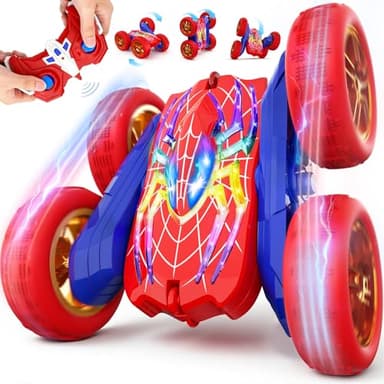 Mirthigig Remote Control Cars Boys Toys for 3-12 Year Old, 360°Flip Stunts Cars, 5 Cool Lights Mode 2.4Ghz 4WD RC Monster Truck, Kids Toys Outdoor Games Birthday Gifts for Boys Age 3 4 5 6 7 8 9 10