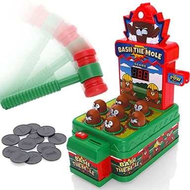 TEVO Whack Game With Hammer - A Mole Bashing Classic Arcade Game For Kids - Electronic Kids Board Games - Toys For 3,4,5,6 Year Old Boys & Girls - Boys Toys Age 3 Plus - Batteries Included