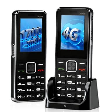 JYUHA 4G Big Button Mobile Phone for Elderly, 2.4" IPS Display丨Large Volume丨USB-C Charging Dock丨1700mAh Long Standby, SIM Free Unlocked Senior Mobile Phone with SOS Button FM Radio Torch Bluetooth