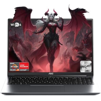 AOC 16.1" Gaming Laptop with Ryzen 7 7735HS Processor up to 4.75 GHz (Beat 13th i7-1370P), 8C/16T - 4800MHz 16GB RAM DDR5*2+512GB M.2 SSD,1920*1200 FHD,HDMI,WiFi 6.0,Radeon 680M GPU, Backlit Keyboard