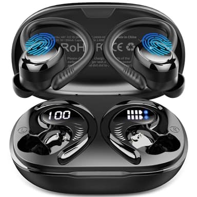 Wireless Earbuds Sport, 2025 Bluetooth 5.4 Headphone, 3D Stereo Deep Bass in Ear Buds, 4 ENC Noise Cancelling Mic Earphone, 50+Hrs USB-C IP-X7 Waterproof Headset Android iOS for Running Gym Workout