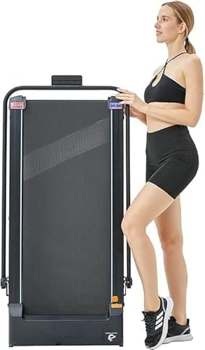 COSMO BUY Under Desk Walking Pad Treadmill With Handle Bar | 2.0 HP | LED Display | Remote Control | 1-10 KmH Speed |Slim Folding Portable Walking Running Machine Treadmill For Home Gym Office Workout