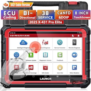 LAUNCH X431 PRO Elite OBD2 Scanner Professional OBD-Scanner, ECU Coding,Bidirectional All System Diagnostic,38+Reset,CANFD&DOIP FCA Autoauth,V.A.G. Guided Function,2 Years Software Update