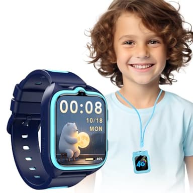OSCAL 4G Kids Video Call Smart Watch, GPS+LBS+WIFI Tracker with SOS Function, Phone Call/Voice Chat/SMS, Flashlight, Pedometer, Class Mode, Camera, Kids Smartwatch for Boys Girls, IP68