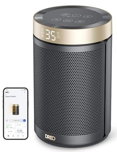 Dreo Smart Electric Heater, 1500W Energy Efficient Space Silent Room Heater, Portable Ceramic Fan Heaters, 3 Modes 12H Timer, Overheat & Tip Over Protection, Works with Alexa(No Remote Control)