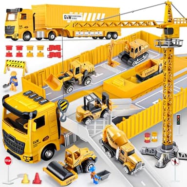 Naxudcoo Construction Toys For 3-7 Year Old Boys Girls: Construction Truck Toy Set Toddler Car Toy - Birthday Gifts For Kids Digger, Construction Vehicle Toys For 3 4 5 6 7 Year Old Boys Girls Gifts