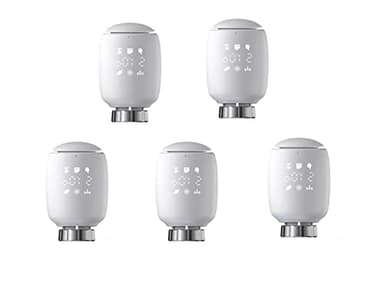 RANRAO 5PCS Zigbee Smart Radiator Thermostat -WIFI Heating Control, Compatible with Alexa, Google Home, M30 x 1.5 mm, Easy DIY Installation (NEED HUB)