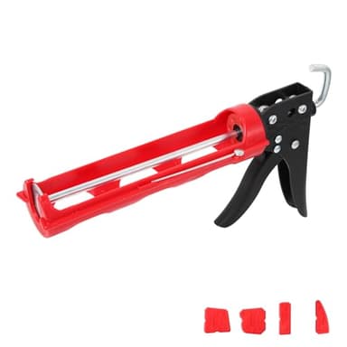 Ubrvhrt Drip-Free Caulking Gun Ratchet Rod Silicone Gun Sealant Dispenser Joint Grouting Gun 15:1 Thrust Ratio Labor-Saving Lightweight Nylon Frame Cartridge Gun for 10oz/300ml Standard Caulk Tubes