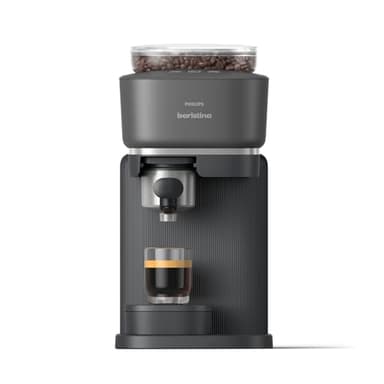 Philips Baristina Espresso Machine, Grind, Tamp & Brew Coffee Beans in One Swipe, Compact, 16 Bar Pump Pressure, Automatic Grinder, Black with Black Portafilter (BAR300/60)