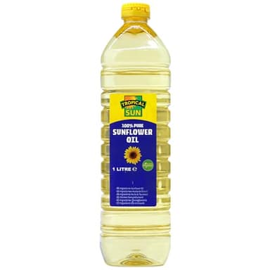 Tropical Sun Sunflower Oil 1L (Pack of 1), 100% Pure Sunflower Cooking Oil for Frying, Baking & Roasting, Neutral Taste Edible Oil for Everyday Kitchen Use, Single Bottle Pack