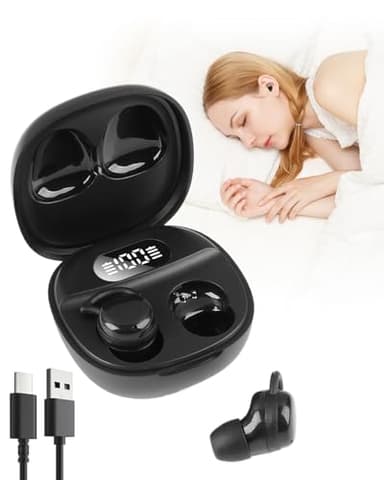 Sleep Earbuds Bluetooth 5.4 Headphones In Ear Noise Cancelling Mic Mini Ear Buds for Side Sleeping Waterproof Wireless Earphones with HiFi Stereo Sound for Travel Insomnia Relaxation with Charge Case