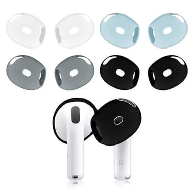 4 Pairs Ear Covers for AirPods 4 Earbuds Anti Slip Tips Friendly Non-Slip Soft Silicone Anti-Scratch Gym & Running Tips Gel Cover Compatible with AirPods 4th (4 Colors)