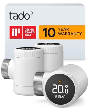 tado Smart Radiator Thermostat X – Trio Pack, Heating Control via App and Smart Speaker (Alexa, Siri, Google Assistant), Save Heating Costs, DIY Installation, Not Compatible with V3+