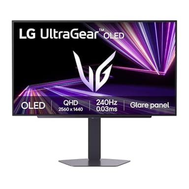 LG UltraGear OLED GX7 Gaming Monitor 27GX704A-B – QHD 1440p, Glare panel WOLED, 27 inch, 240Hz, 0.03ms, 275-1500nits, AMD FreeSync Premium Pro, ClearMR 13000, HDR 500, DP1.4, HDMI 2.1, Black