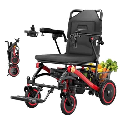 Lightweight Electric Wheelchairs for Adults 14.8 Kg, 20km Long Range, Airport Approved Folding Electric Wheelchair,125Kg Capacity, Suitable for All Terrains,Ideal for Elderly & Disabled (Rde)