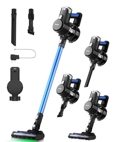 KEPLIN Cordless Vacuum Cleaner – 150W Power – Speed Suction – Easy Reach Bendable Wand – LED Display – 2 60 Min Runtime – Stick Hoover – Pet Hair – Carpet & Hard Floor Clean (150W)