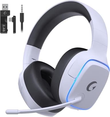 Gvyugke PS5 Headset Wireless, 2.4GHz Wireless Gaming Headset for PS5 PC Switch, Bluetooth 5.3 Gaming Headphones with Mic Noise Canceling, 7.1 Surround Sound, 70H Battery, RGB Light Up