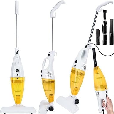 CROWNSHOP 2-in-1 Corded Vacuum Cleaner | 1000W Powerful Upright & Handheld Hoover | HEPA Filter | Lightweight for Carpets & Hard Floors | Hair Tools (Yellow)