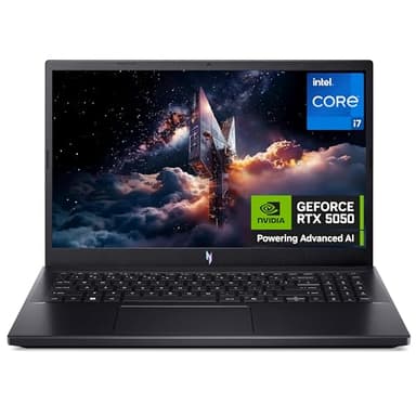acer Nitro V15 ANV15-52 Gaming Laptop - Intel Core i7-13620H, 16GB, 512GB SSD, NVIDIA GeForce RTX 5050, 15.6" Full HD 165Hz, Windows 11, Black