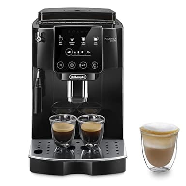 De'Longhi Magnifica ECAM222.20.B, Automatic Coffee Machine with Milk Nozzle, Bean to Cup Espresso Machine with 4 One-Touch Recipes, Soft-Touch Control Panel, 1450W, Black