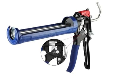 WORKPRO Metal Silicone Caulking Gun with 2 Thrust Ratio Modes, 9:1 and 18:1 Force Transmission, Cartridge Gun for 10oz Silicone Cartridges and Adhesive
