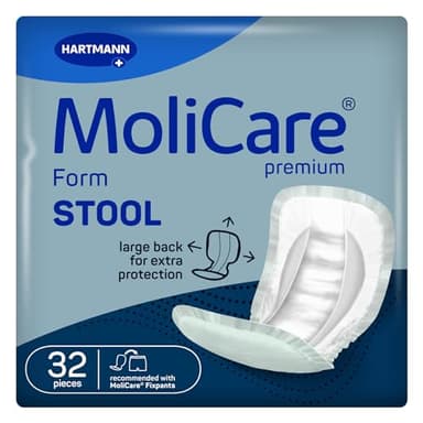 MoliCare® Premium Form Stool – Unisex Large Incontinence Pads for Faecal Incontinence | Comfortable, Reliable & Secure | Pack of 32