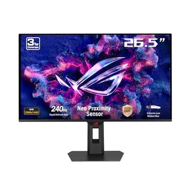 ASUS ROG Strix OLED XG27AQDMES gaming monitor ― 27-inch (26.5-inch viewable) 1440p 240 Hz, 0.03ms, Care Pro, ELMB, G-SYNC® compatible, 99% DCI-P3, and DisplayWidget Center